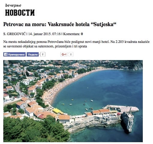 Petrovac Vaskrsnuce hotela Sutjeska