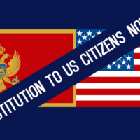 Restitution Montenegro USA flags